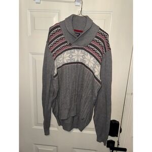 Winter Christmas Sweater Fair Isle Holiday Reindeer Chaps Mens XL  (WTF29)